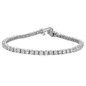 Kohl's Gemstone Brilliance Silver Lab-Created White Sapphire Tennis Bracelet
